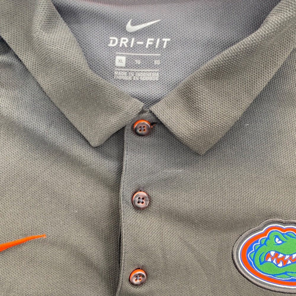 Nike Florida Gators Polo Mens XL Gray Dri-FIT Short Sleeve NCAA 34418X-FG5 - Picture 3 of 8